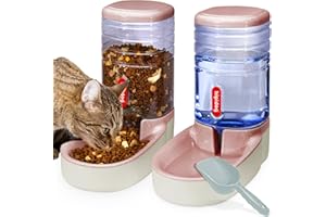 HIPIDOG Automatic Pet Feeder Small&Medium Pets Automatic Food Feeder and Waterer Set 3.8L, Travel Supply Feeder and Water Dispenser for Dogs Cats Pets Animals