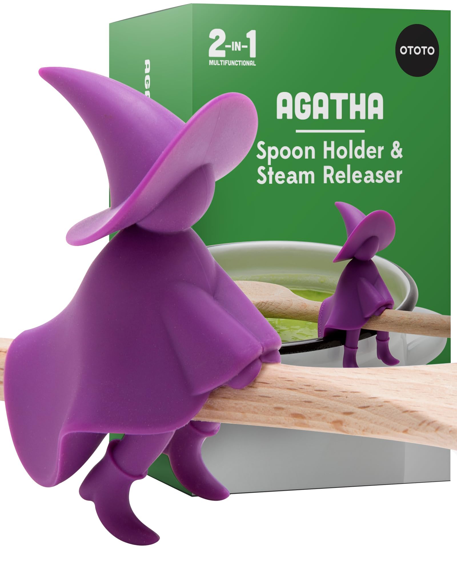 OTOTO Agatha Kitchen Spoon Rest - Spatula Holder and Cooking Spoon Rest for Stove Top and Kitchen Counter - Holder for Ladles, Tongs and Multiple Utensils - Heat-Resistant, BPA-Free Fun Kitchen Gadget — image 1