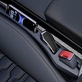 FOLUMAD Car Seat Gap Filler 2 Pack, Soft Foam Multifunctional Seat Side Gap Filler with Organizer, 2 in 1 Seat Crevice Blocker Stop Things from Dropping, Universal Vehicle Interior Accessories Black