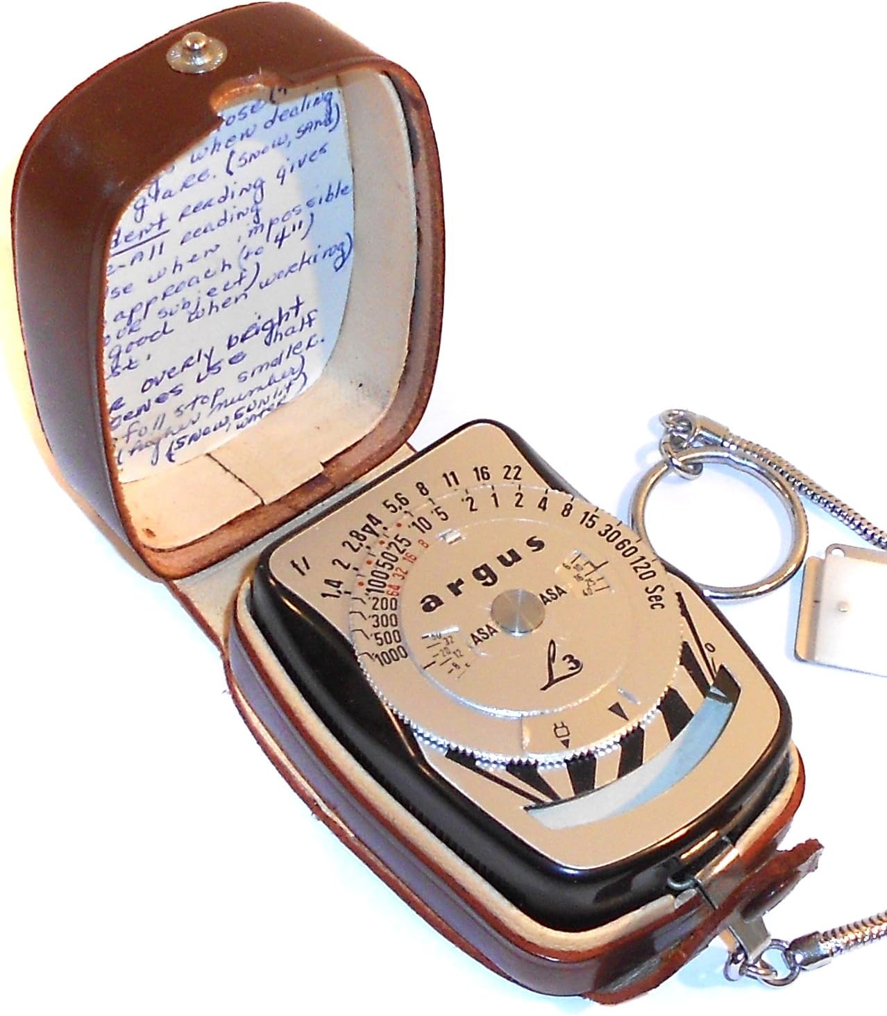 Vintage Argus L3 Photographic Light Meter with Original Case