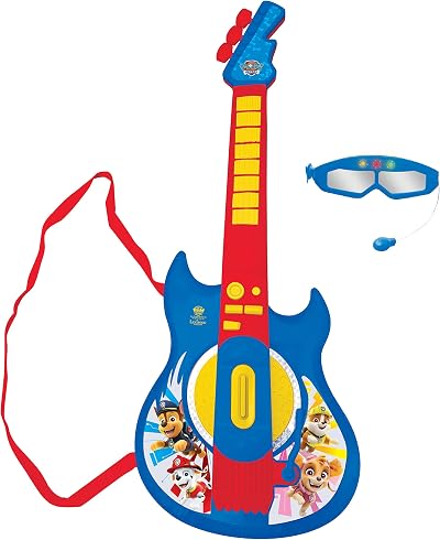 Lexibook Paw Patrol Light-Up Electronic Guitar with Microphone Glasses