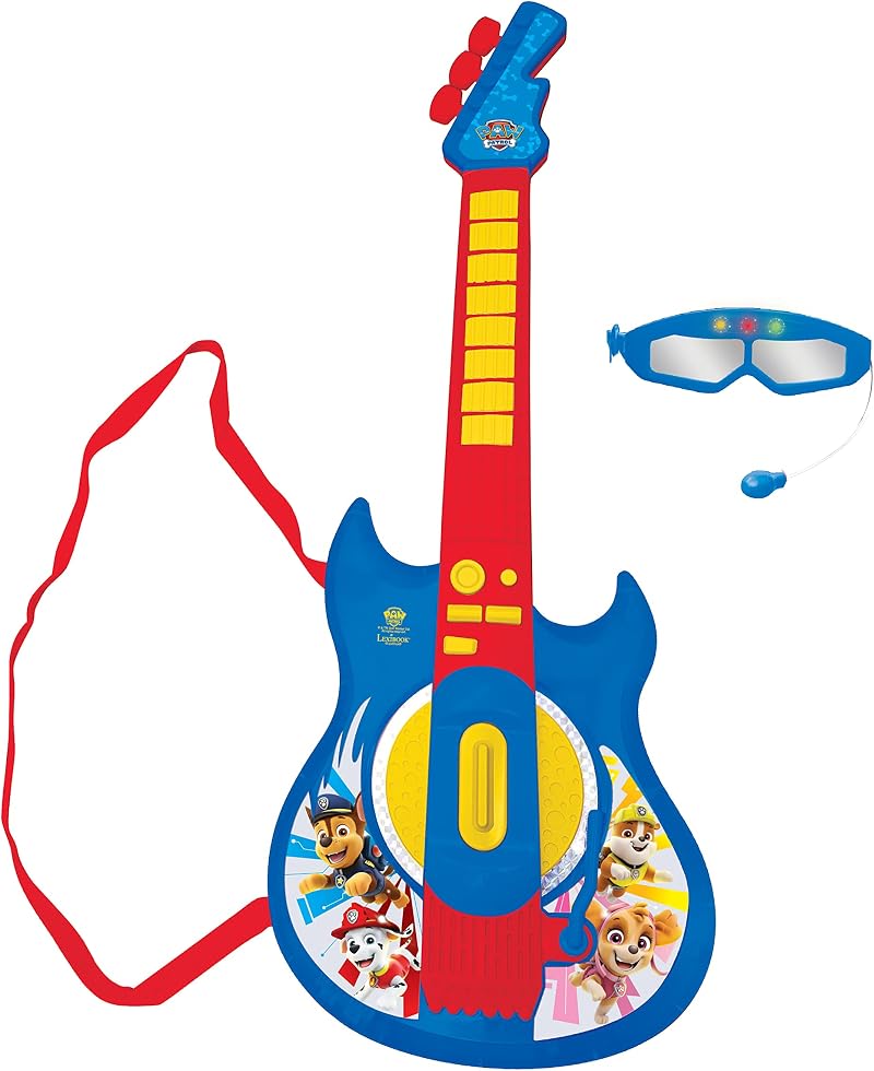 Lexibook Paw Patrol Light-Up Electronic Guitar with Microphone Glasses