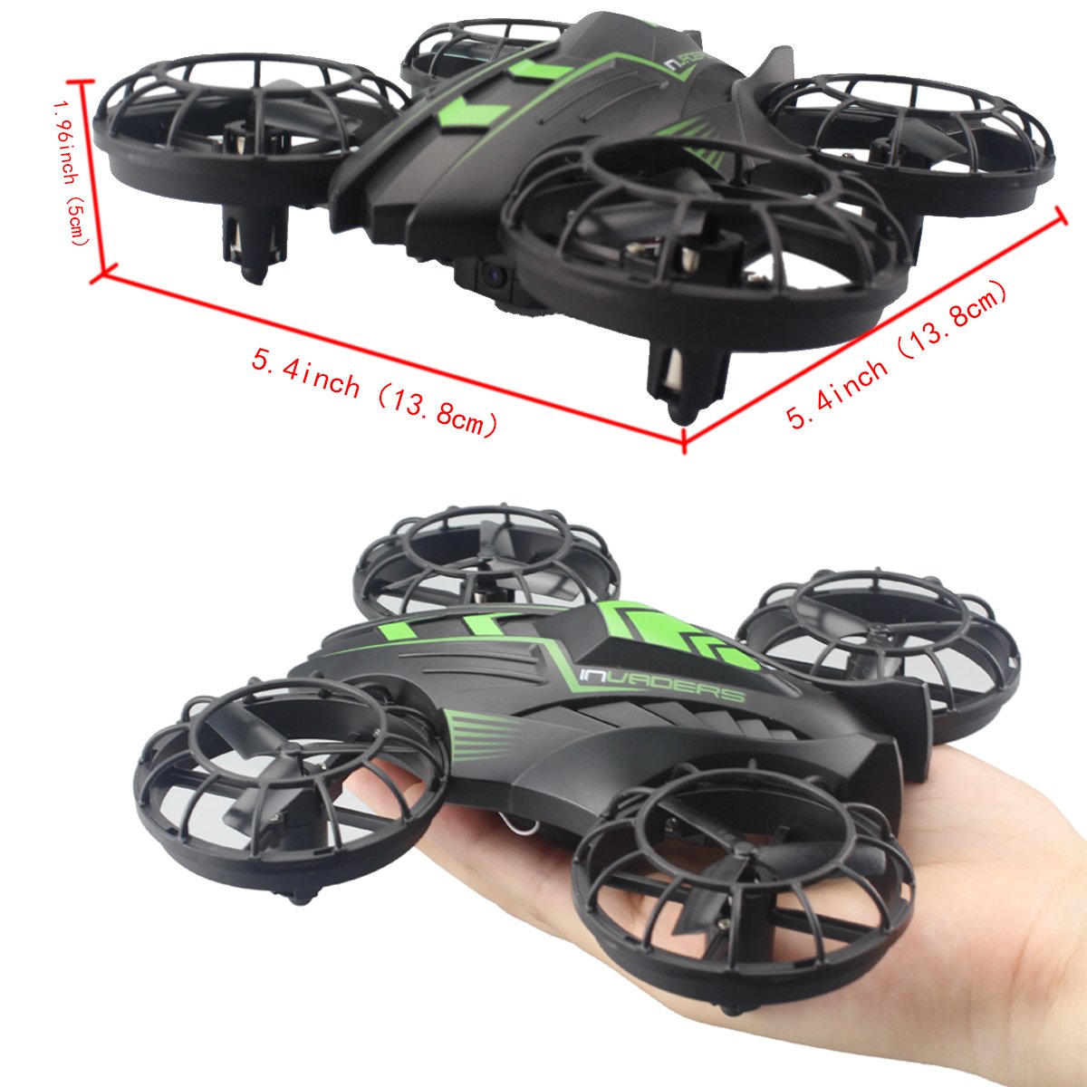 Fistone RC Drone WIFI FPV Quad-rotor 2.4G 4-Axis Gyro Altitude Hold Helicopters Portable Aircraft 3D Flip Remote Control UFO Exploration multirotors HD Camera Electronic Hobby Toys(Green)