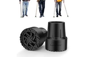 supregear Replacement Cane Tips 1 inch (25 mm), Anti-Slip Durable Rubber with Metal Insert for Enhanced Stability, Shock-Abso