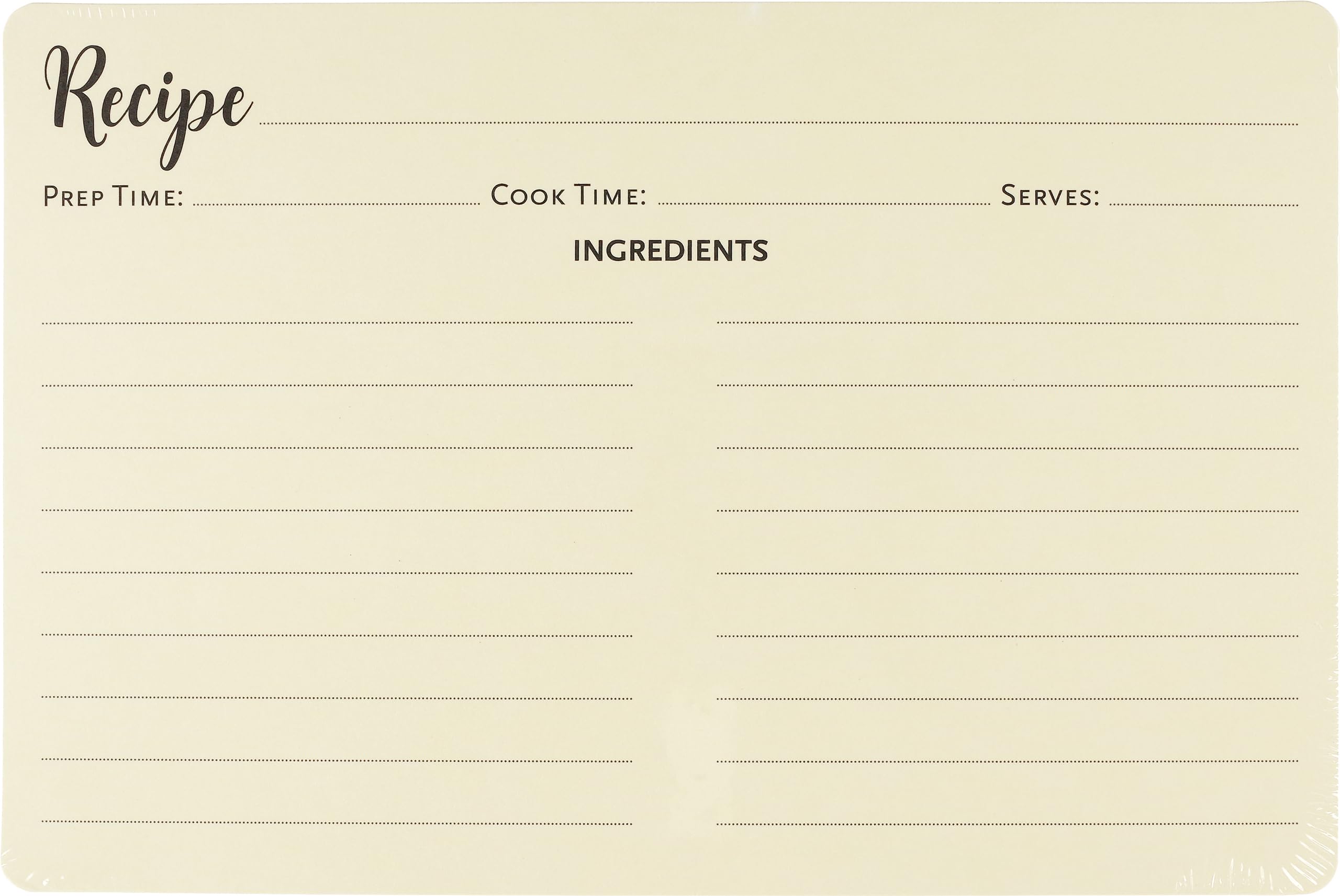 Premium Recipe Cards - Set of 50 (4 x 6 inches, double-sided, rounded corners)