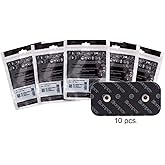 Compex Easy Snap Electrodes 2in x 4in for Edge, Performance, Sport Elite, Wireless Muscle Stimulators - 5 Pack (10 Electrodes) - Black