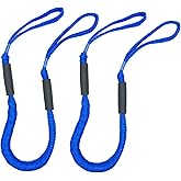 Bungee Dock Lines Boat Dock Line Stretchable Mooring Rope Dock Ties Bungee Cords for Boat Blue 2 Pack 4 Feet