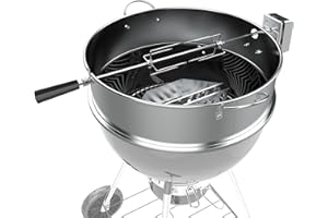 NOTHERS Universal Stainless Steel 22.5-in Kettle Grill Rotisserie Kit-Rotisserie Ring/Spit Motor/SUS304 Meat Forks/Handles/Kettle Tool Holder-for Weber/Napoleon/Kingsford 22-in Kettle Charcoal Grills
