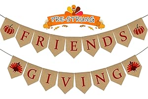 HIPARTY Upgraded, 2pcs Fall Friendsgiving Banner (Premium Burlap), Thanksgiving Banner, NO-DIY, Classic Design, HD Printing, Perfect for Fall Thanksgiving Friendsgiving Decorations Home Indoor Outdoor Office