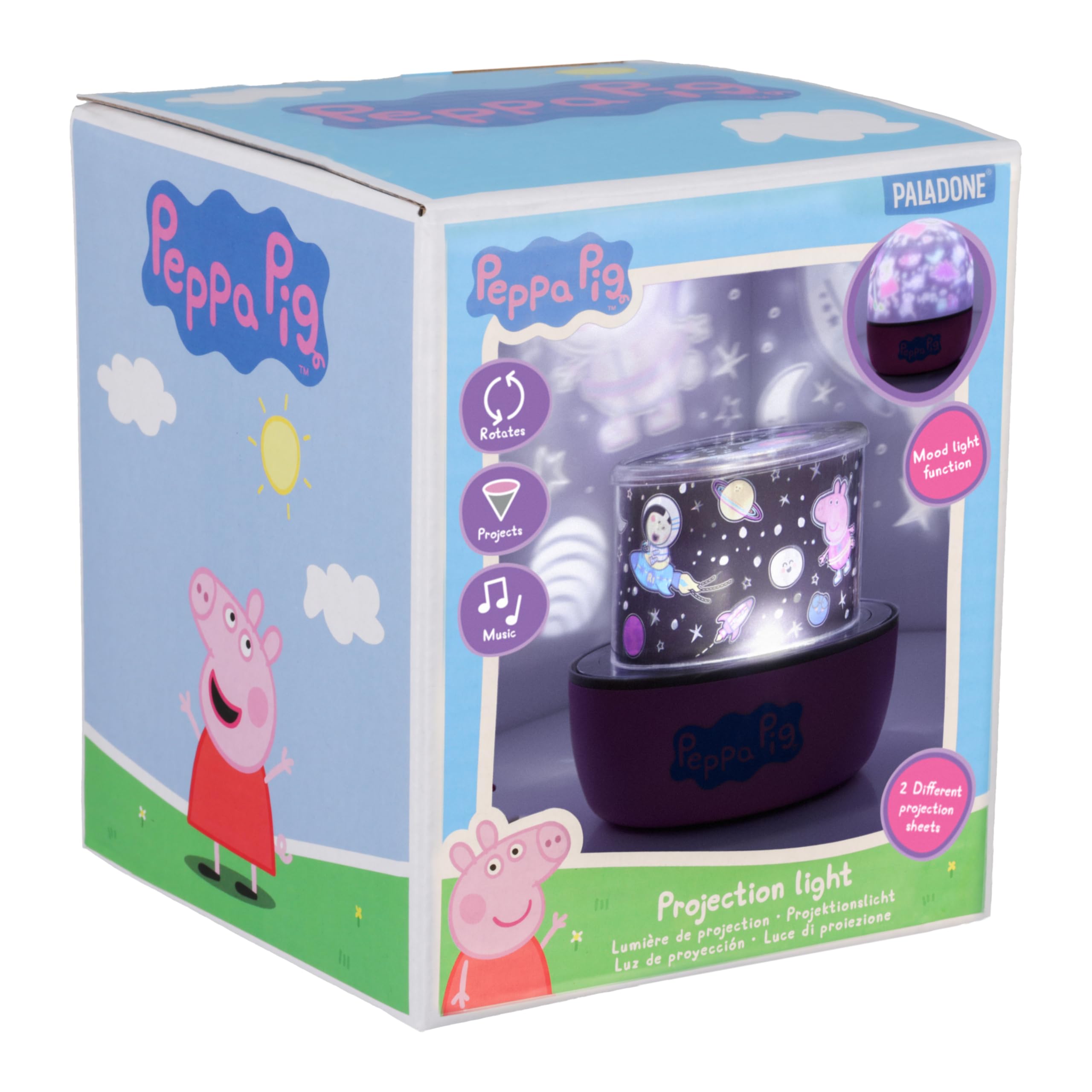 Photo 1 of Paladone Peppa Pig Projection Light - Officially Licensed Projector Lamp with Sounds & Interchangeable Scenes, 4 Light Modes, Bedtime Soothing Night Light