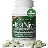 MemNivia Brain Supplements for Memory & Focus | Dual-Sage Stem Cell Formula with Cognivia®, Bacopa, Holy Basil & Ginger | Clinically Proven Mental Clarity Support | 60 Capsules (1 Bottle) | USA Made