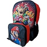 Ruz Super Mario 16" Backpack With Detachable Matching Lunch Box
