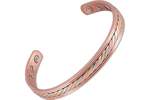 MAGNETJEWELRYSTORE Copper Magnetic Bracelet, For Men and Women, High Power Magnets 18,000 Gauss, Adjustable Bangle Pathways
