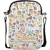 POFULL Drink Around The World Gift Vacation Trip Gift I Only Had One Drink In 11 Different Countries Crossbody Bag (I ONLY HAD DRINK)