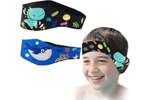 2 PCS Swimming Headband，Adjustable Swimming Ear Plugs Band Waterproof Swimmer kids Ear Protection, Neoprene Ear Guard for Kid