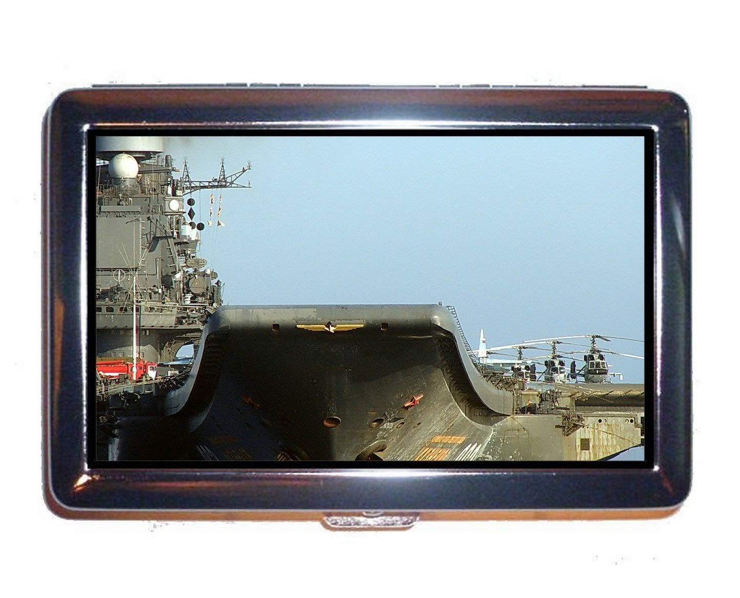Cigarette Hard Box and Holder,Military Russian Aircraft Carrier Admiral Kuznetsov Pocket Holder for 14 Cigarettes