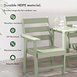 VonHaus Adirondack Love Seat 2 Seater Sage Green Jack & Jill Patio Set view 4