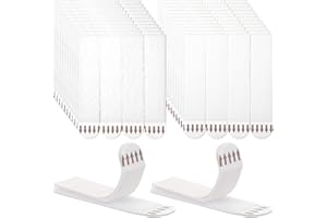 BOHUIZ 24 Pairs (48 Strips) Heavy Duty Picture Hanging Strips, Fabric Fastener Interlocking Tape No Nails Strips Hook and Loop Tape No Wall Damage for Pictures and Photos Frame Hanging