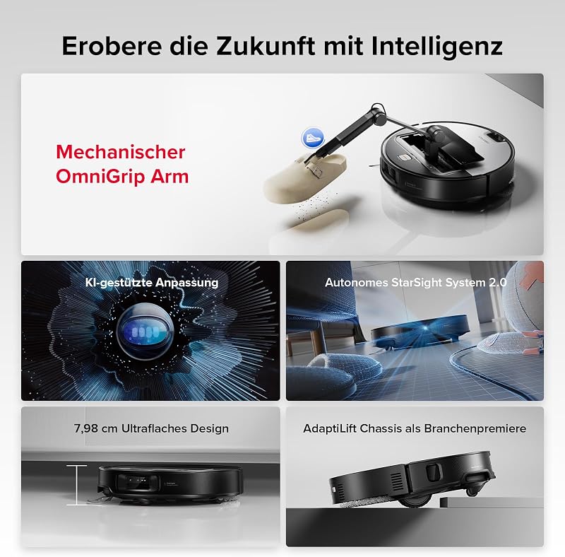 Saros Z70 Saugroboter mit Wischfunktion, OmniGrip Arm, KI-gestützt