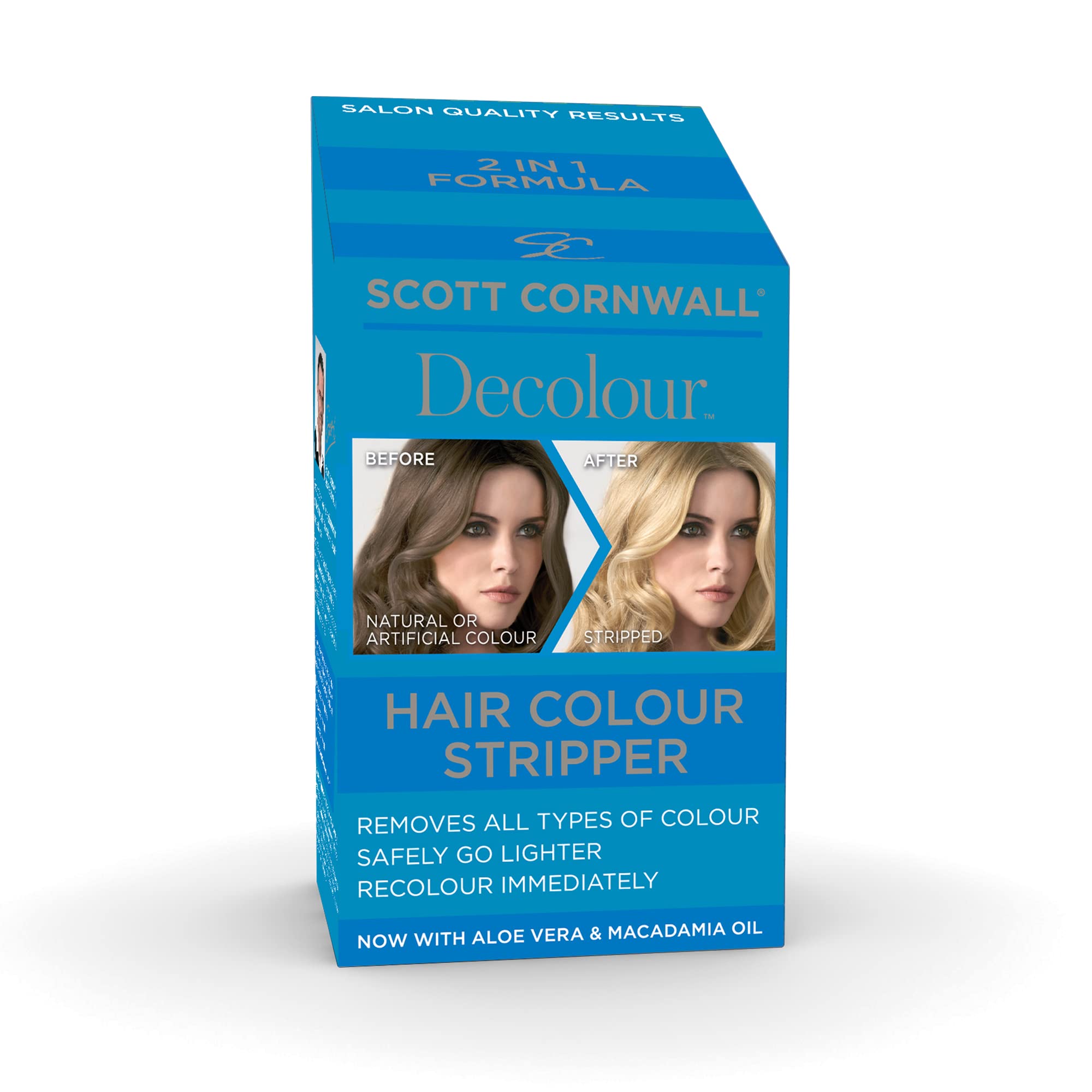 Scott Cornwall Decolour Hair Colour Stripper with 6% Peroxide, Ammonia-Free Lightener for Natural and Artificial Colour, Vegan Formula, 9 ml