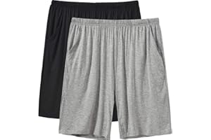 JINSHI Men’s Pajama Shorts Soft Comfortable Lightweight Elastic Drawstring Men Lounge Sleep Shorts with Pockets