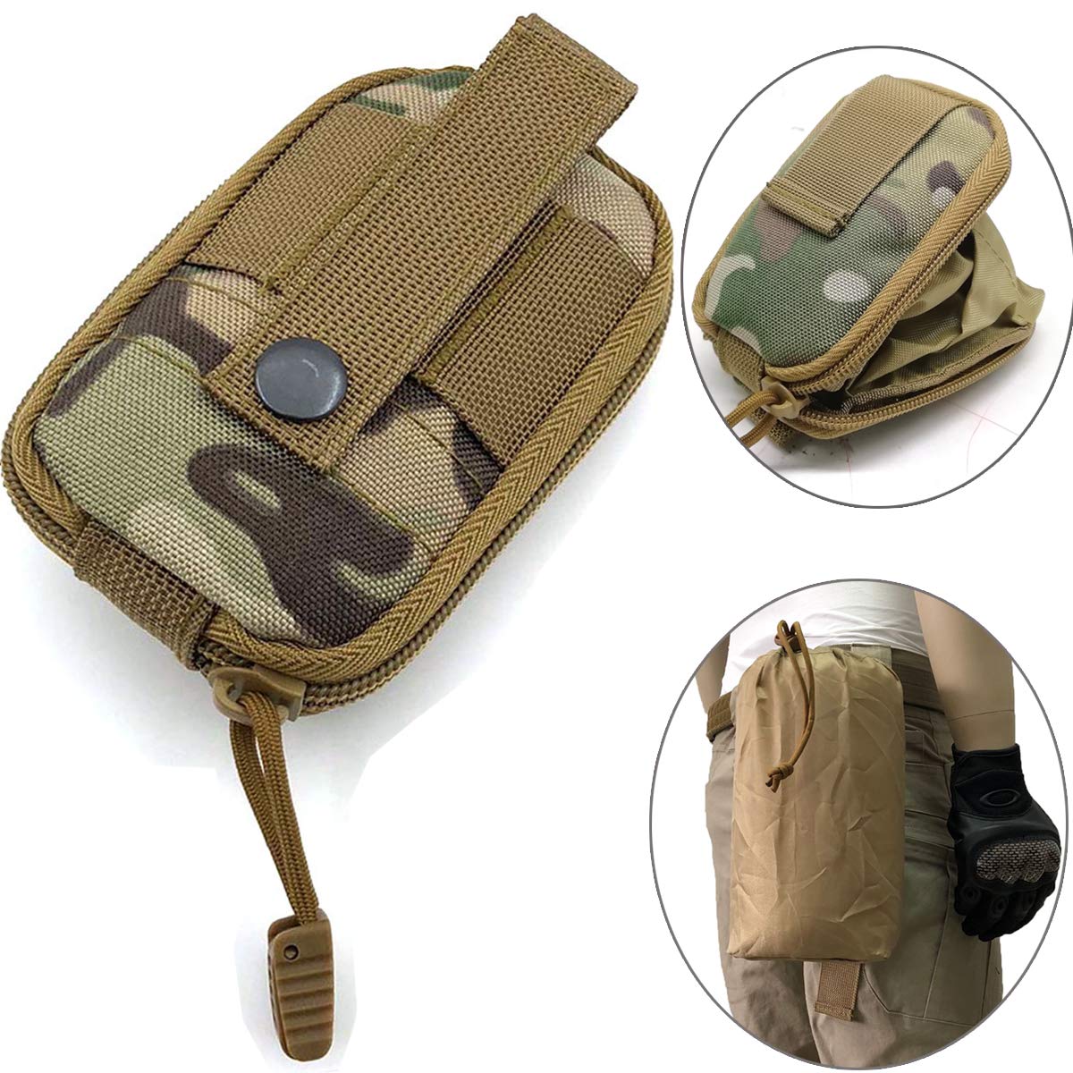 Buy Hoanan Molle Rollup Dump Pouch, Drawstring Large Outdoor Water