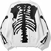 EMMIOL Fall Sweaters for Men Pull Over Cozy Sweaters Long Sleeve Crew Neck Skull Sweater