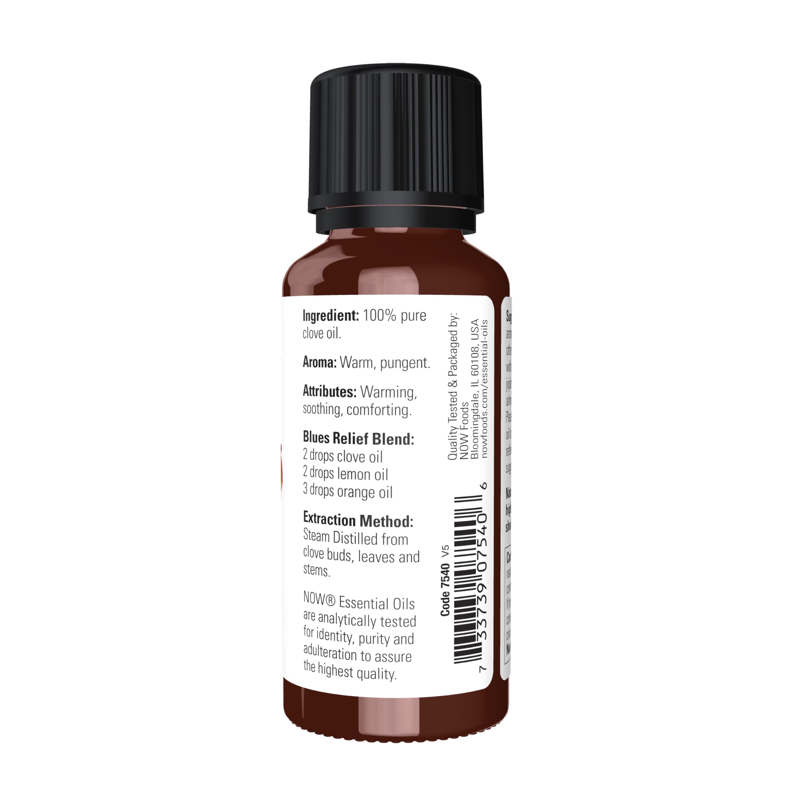 NOW Essential Oils, Clove Oil, Balancing Aromatherapy Scent, Steam Distilled, 100% Pure, Vegan, Child Resistant Cap, 1-Ounce