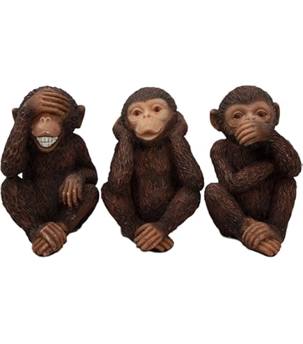 Amazon.com: Figurines of The 3 Wise Monkeys, Set of 3, Black