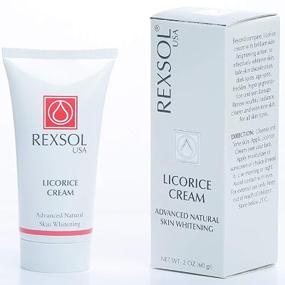 REXSOL Licorice Cream Advanced Natural Skin Whitening | With Vitamin C, Hyaluronic acid, Kojic Acid, Licorice Root Extract, Grape Seed Extract,