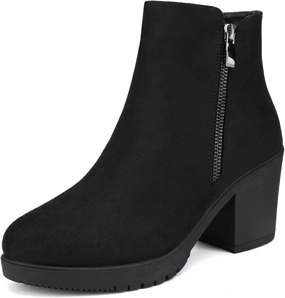black chunky suede boots