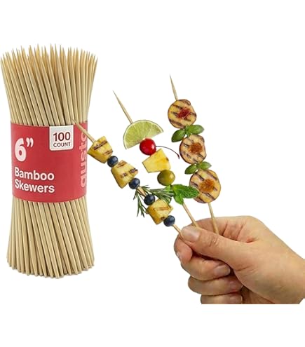 Brochettes Pour Barbecue Brochettes En Bambou Naturel - 100 Pièces - 12 Cm Avec Nœud - Pour Cocktails Et Apéros Brochettes Cocktail Bambou