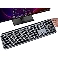 Keyboard Cover Skin for MX Keys S & MX Keys Advanced Illuminated Wireless Keyboard, Craft Advanced Wireless Keyboard Protector, MX Keys S Silicone Protective Skin, Black