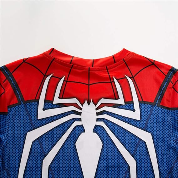 JUFENG Camicie A Compressione Uomo Manica Lunga Spiderman 3D Stampate Magliette Uomo 2018 Nuove Magliette per Uomo Costume Cosplay Abbigliamento,A-S