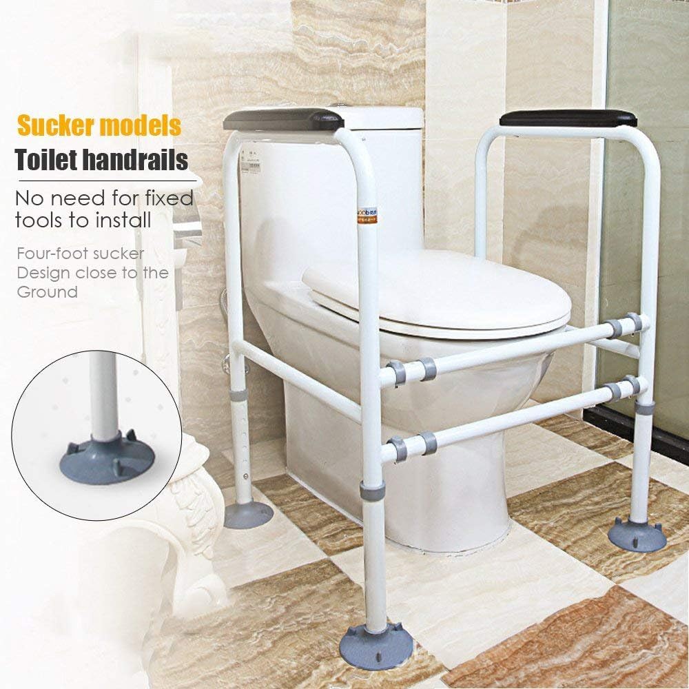 Doremy Bathroom Safety Toilet Rail Stand Alone Adjustable Handrail Frame Suction Cups for The Elderly and The Pregnant Weak Patients Disabled Postoperative Safe Support Aid: Health & Personal Care