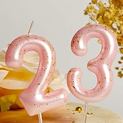 Hongplus Pink Gold Number 9 Candles, 9 Birthday