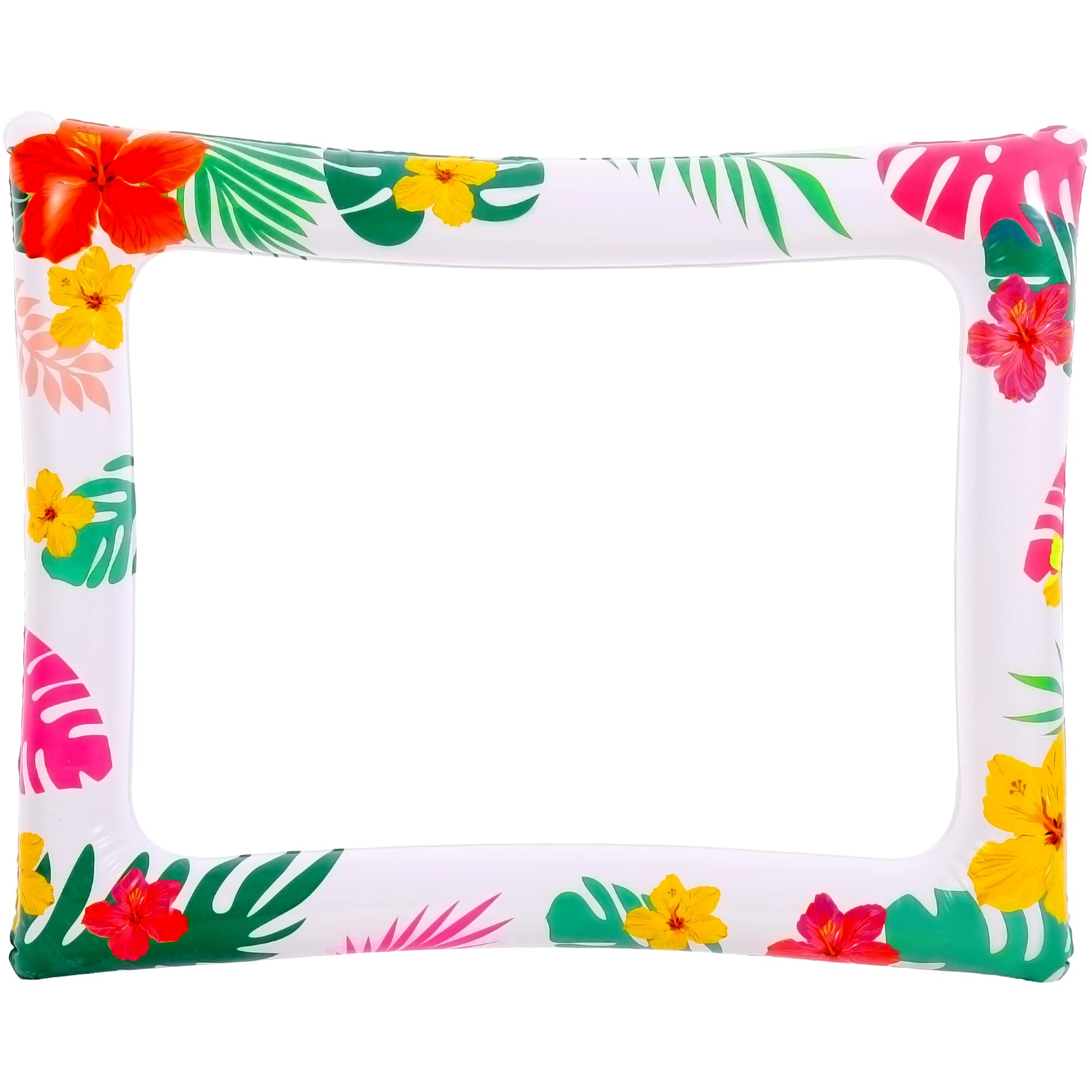Photo 1 of KatchOn, Luau Photo Booth Frame - 28x23 Inch | Luau Photo Booth Props for Luau Party Decorations | Inflatable Selfie Frame, Luau Decorations | Tropical Party Decoration, Pool Party Decoration