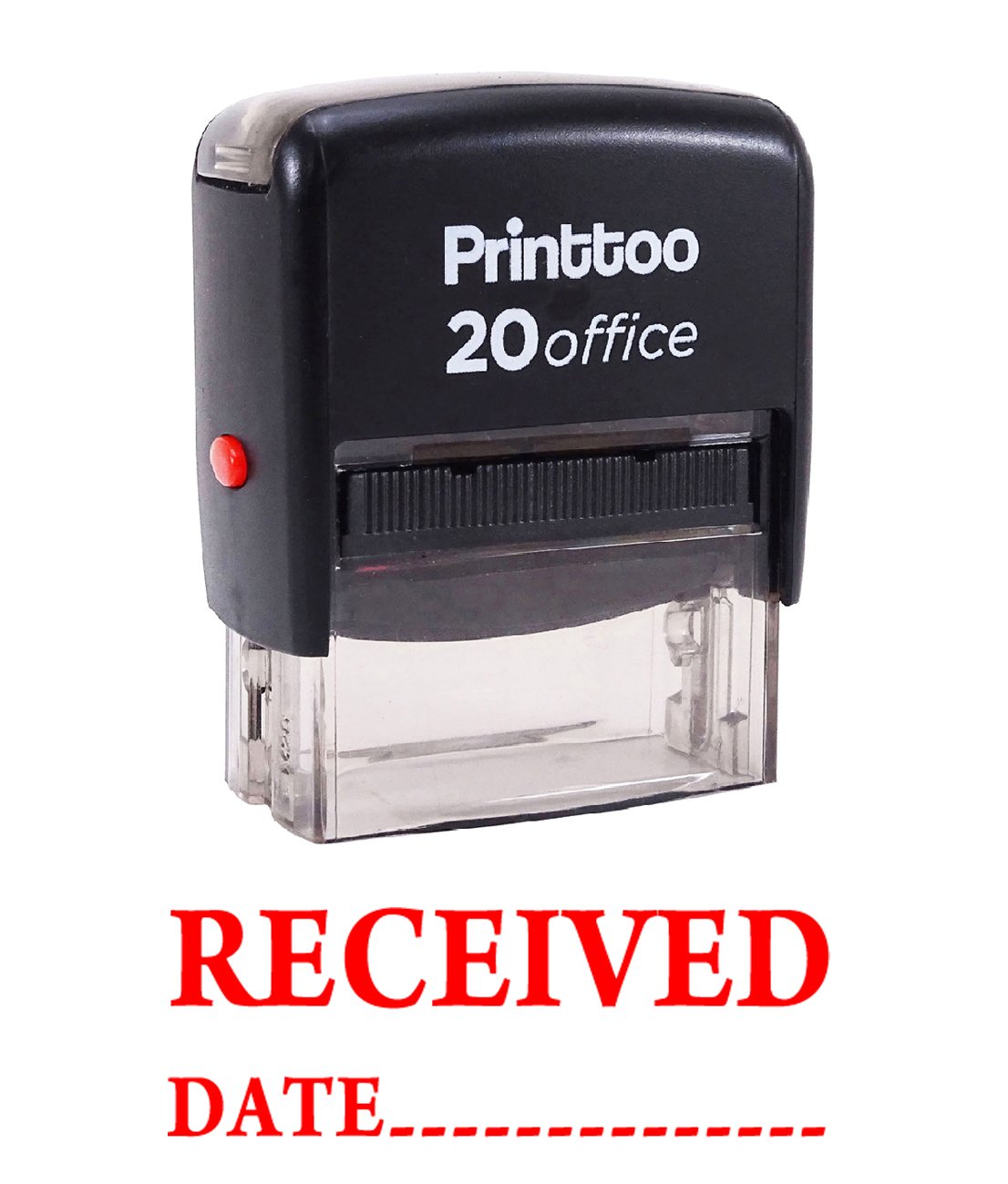Printtoo Received with Date Self Inking Rubber Stamp Office Stationary Custom Stamp-Red