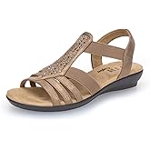 VJH confort Women's Flat Sandals, Comfort Elastic Slip-on Light Weight Slingback Casual Walking Sandals with Rhinestone