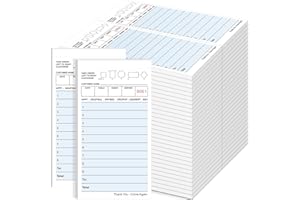 UZLU 60 Pack Server Note Pads Bulk Guest Checks Books for Servers,Total 3000 Sheets Server Orders Paper Blue Food Receipt Book Numbered Waitress Notepads for Restaurant Bar Cafes Food Trucks Hotels Use