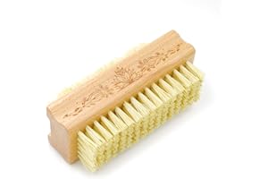 Menesia Wooden Fingernail Brush & Nail Scrubber to Clean Under Nails, Hand and Toenail Care Brush (Flower)
