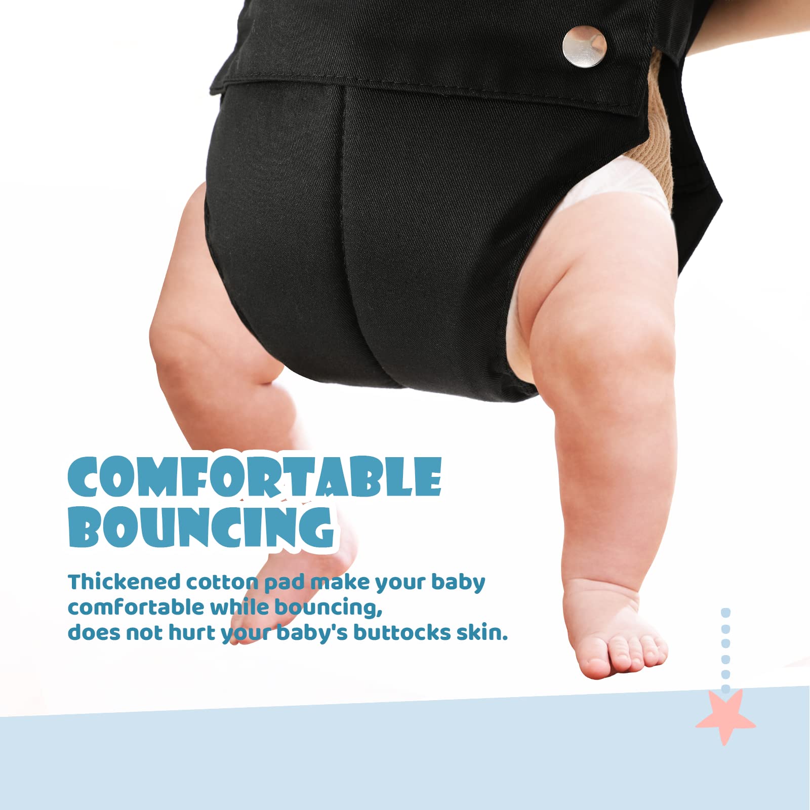 Cowiewie 2 in 1 Baby Jumper, with Strong Support Stand and Baby Walking Harness Function, Fun Activity for 6-24 Months Old