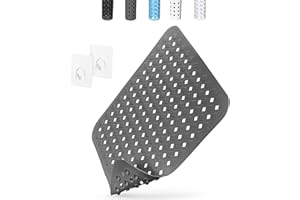 Non Slip Shower Mat Square: Mildew Resistant Shower Anti Slip Mat with Drain Holes - 165 Suction Cups Shower Floor Anti Slip 