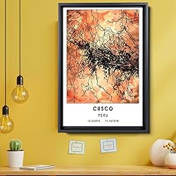Cusco Map Poster, Peru Map Art Poster, Map Decor