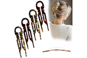 ELEFUTURA Prestige French Hair Pins - Serrated Anti-Slip Design, Curved Angle for Better Head Fit, New Elegant Hair Accessories for Women, Suitable for All Hair Types（4pcs）