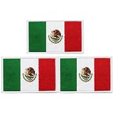 3Pack Mexico Flag Patch Mexican Flags Patchs, Mexico Tactical Flag Embroidery Patch with, for Hats, Tactical Bags, Jackets, Clothes Patch Team Military Patch