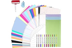 HAWERSI Ultimate 62pcs Accessories Bundle for Cricut Venture,This Kit Includes 24 x 12 Inch Cardstock,Heat Transfer Vinyl,Adhesive Vinyl,Stencil Sheet,Printable Vinyl Sticker,Cutting Mat,Weeding Tool