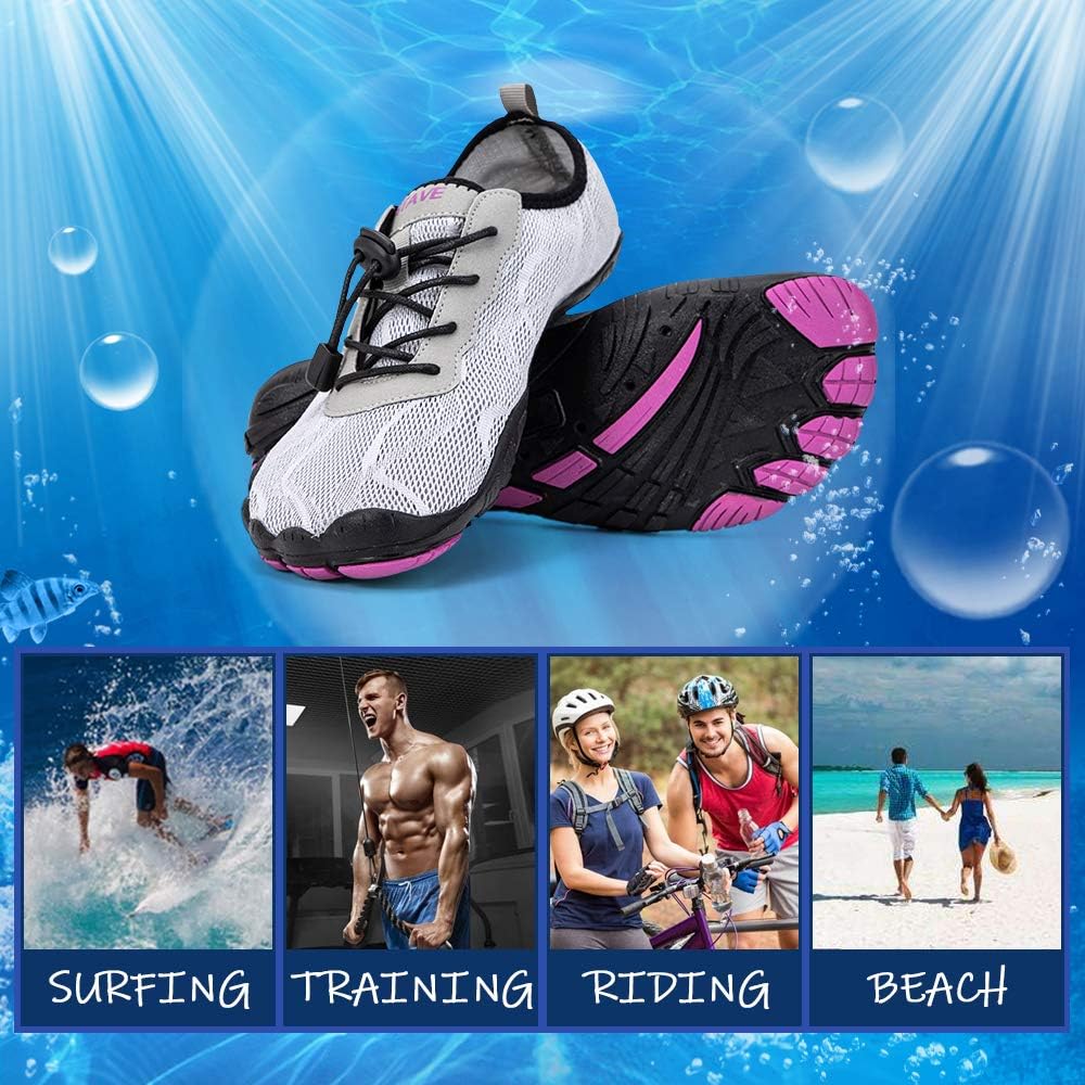  | hiitave Women Water Shoes Non-Slip Quick Dry Swim Barefoot Beach Aqua Pool Socks | Water Shoes