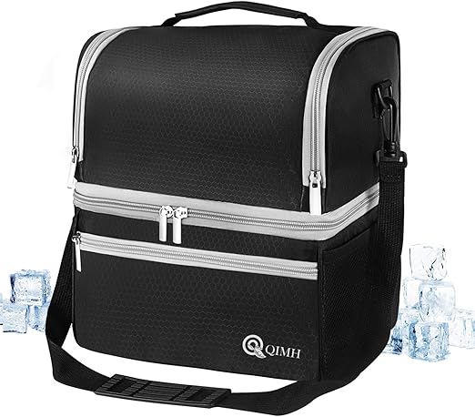 dual compartment insulated lunch bag