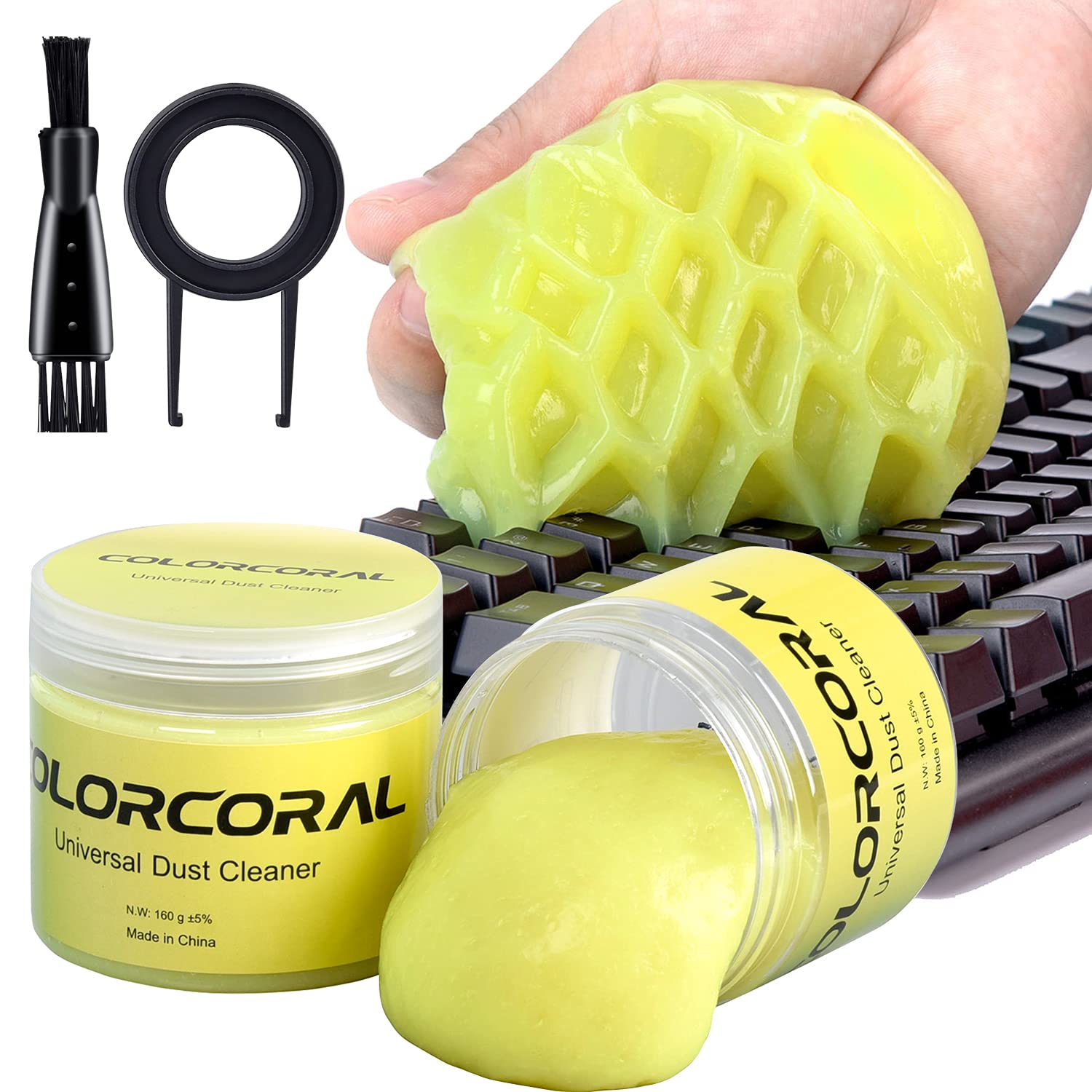 ColorCoral 2Pack Keyboard Cleaning Gel Set Universal Dust Cleaner for PC Keyboard Cleaning Car Detailing Slime Laptop Dusting Home and Office Electronics Cleaning Kit Computer Cleaning Slime
